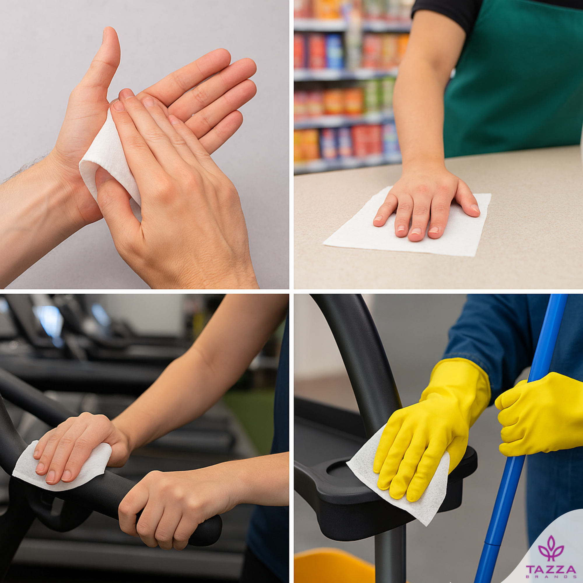 Wet Wipes - 4 x 1200 Ct, Alcohol Free Durable Pre-Saturated Cleaning Gym Equip Wipes.
