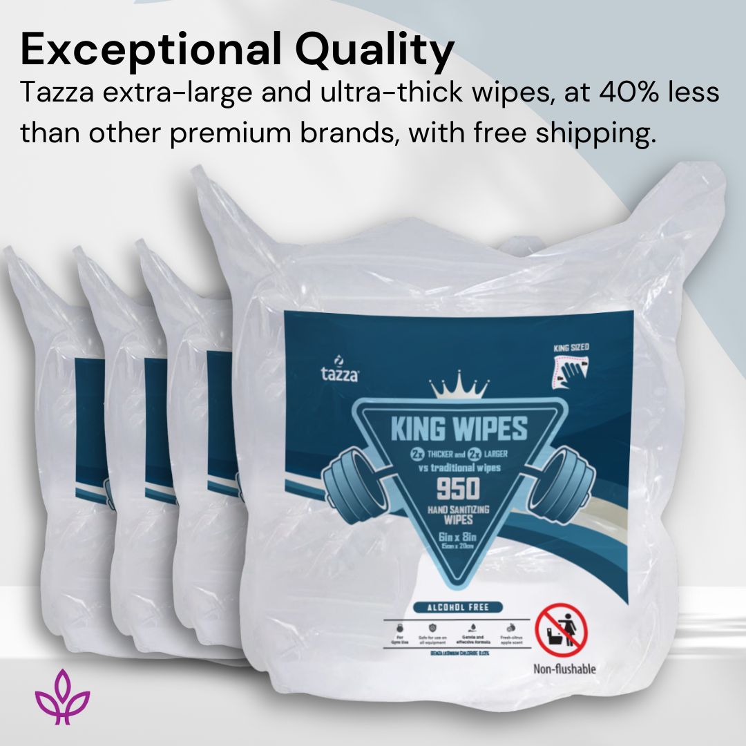 YMCA - 4 x 950 count (Total 3,800 Count) Gym Wipes Premium Size and Moisture