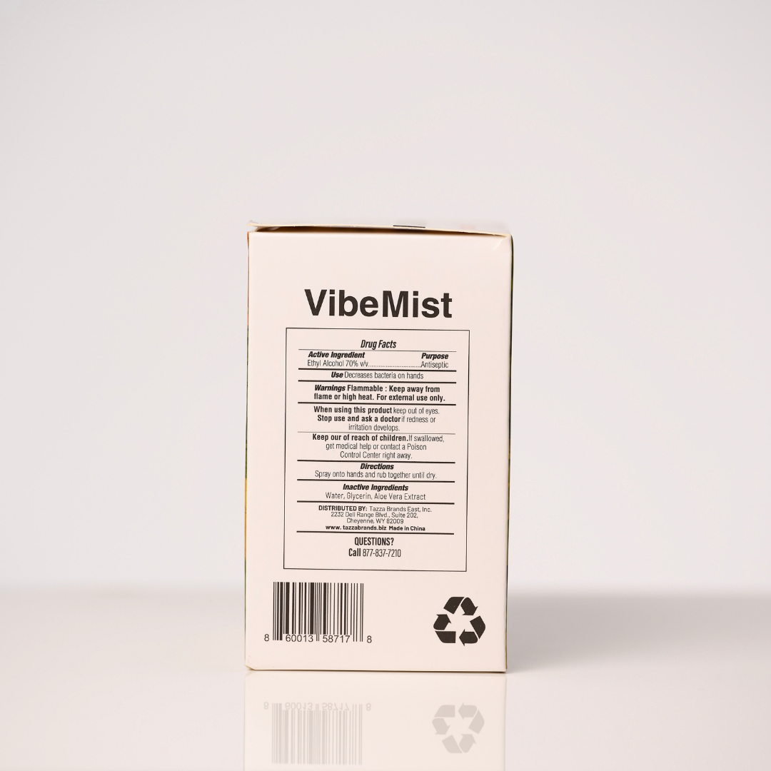 Tazza VibeMist Hand Sanitizing Spray - Unscented - Case of 200