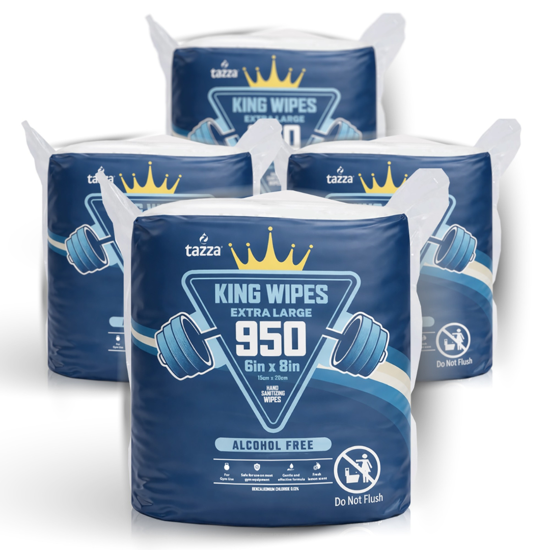 Gym Equip Wipes, 4 x 950 Count (3800 Total Wipes) - Durable, Pre-Saturated Gym Equipment & Surface Cleaning Wipes