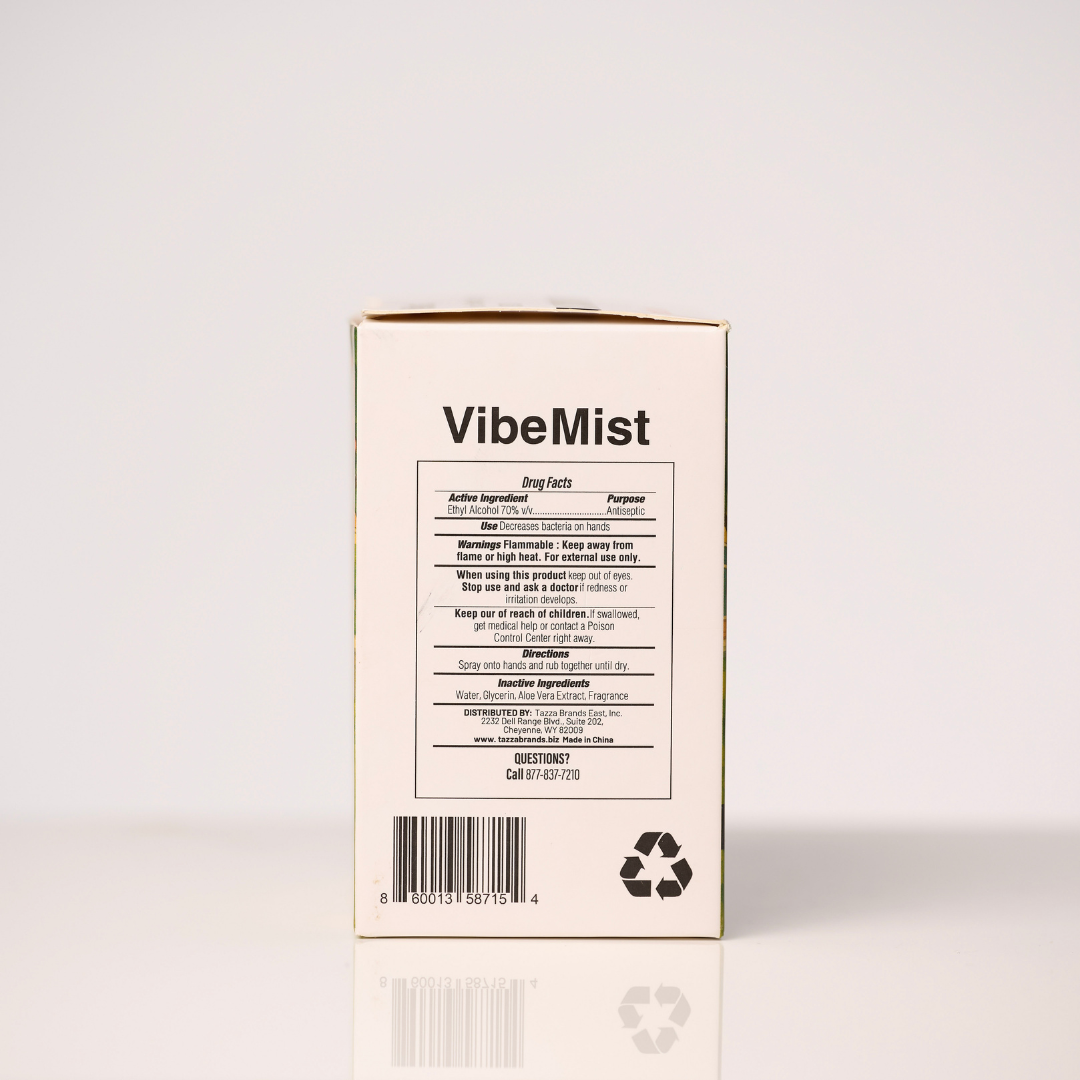 Tazza VibeMist Party Mix Hand Sanitizing Spray - Sweet Orange + Vanilla Spice - Case of 200