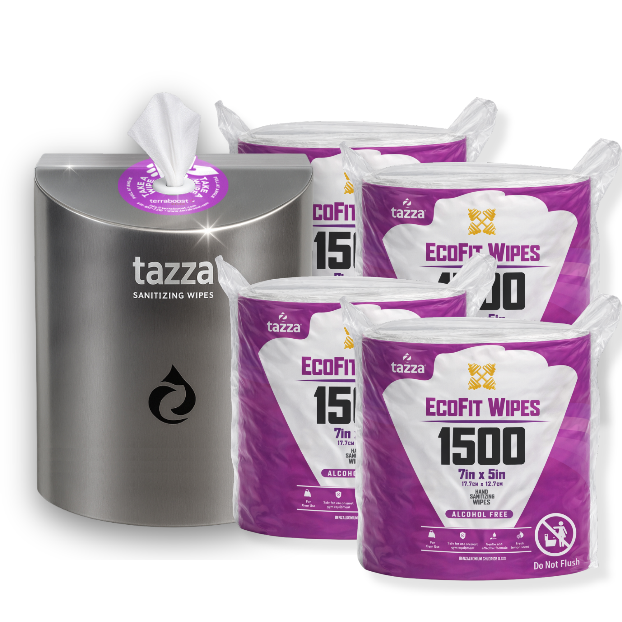 Bundle: 1500ct (4 Rolls) Plus Free Delux Wall Dispenser