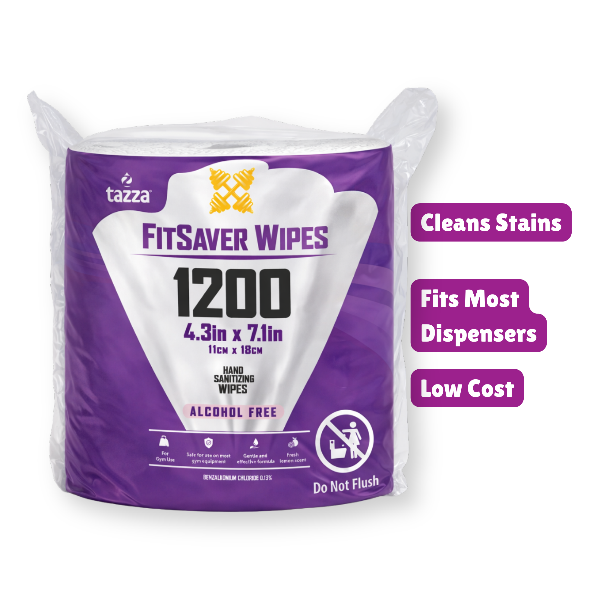 Wet Wipes - 4 x 1200 Ct, Alcohol Free Durable Pre-Saturated Cleaning Gym Equip Wipes.