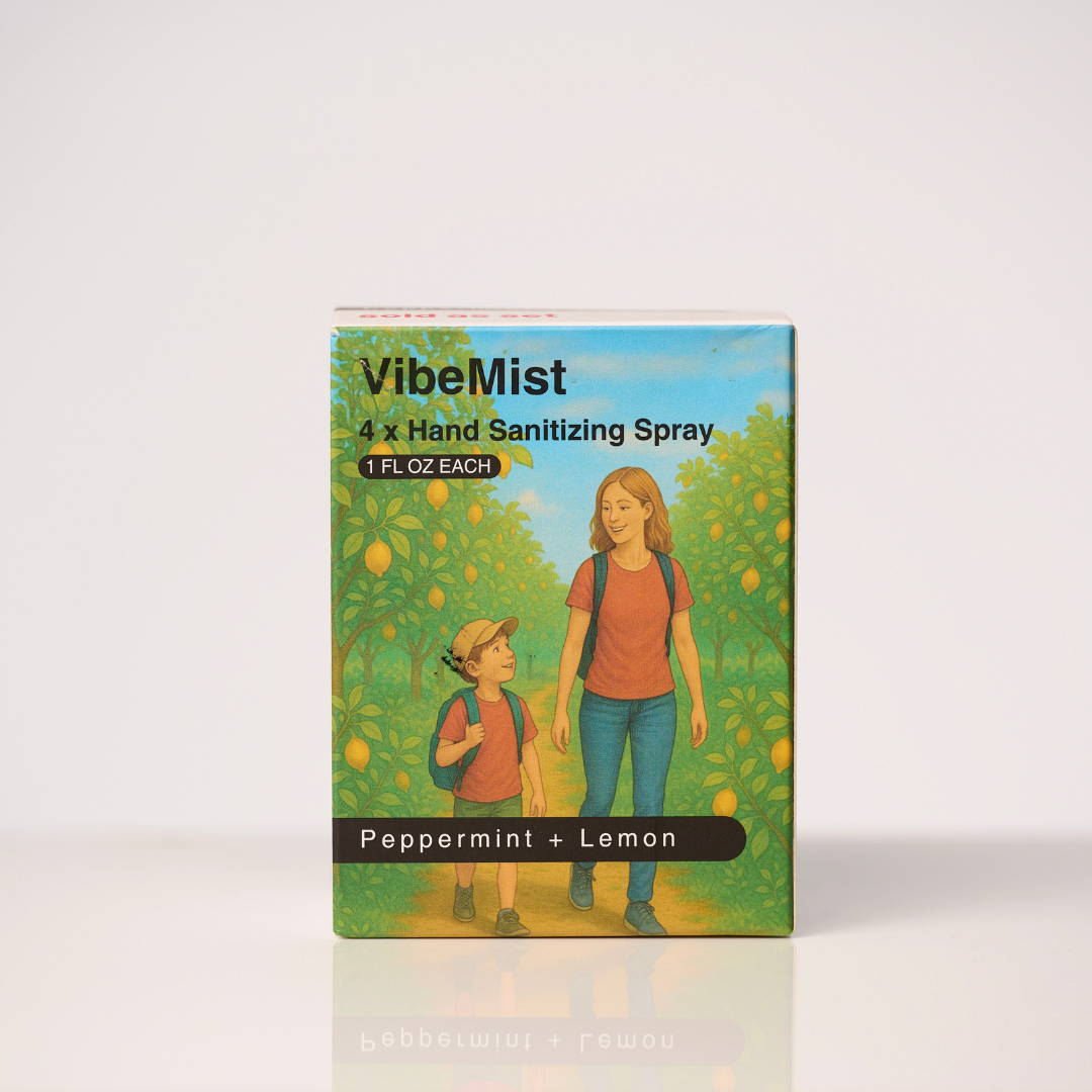Tazza VibeMist Energizing Blend Hand Sanitizing Spray - Peppermint + Lemon - Case of 200