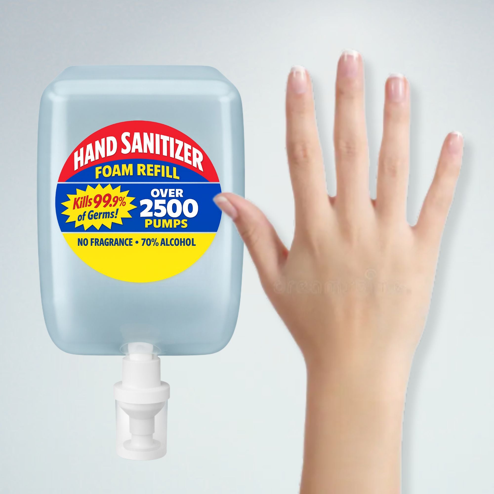 2 Liter Alcohol Hand Sanitizer refill (2 x 1L, 5000 pumps total) for Tazza Dispensers