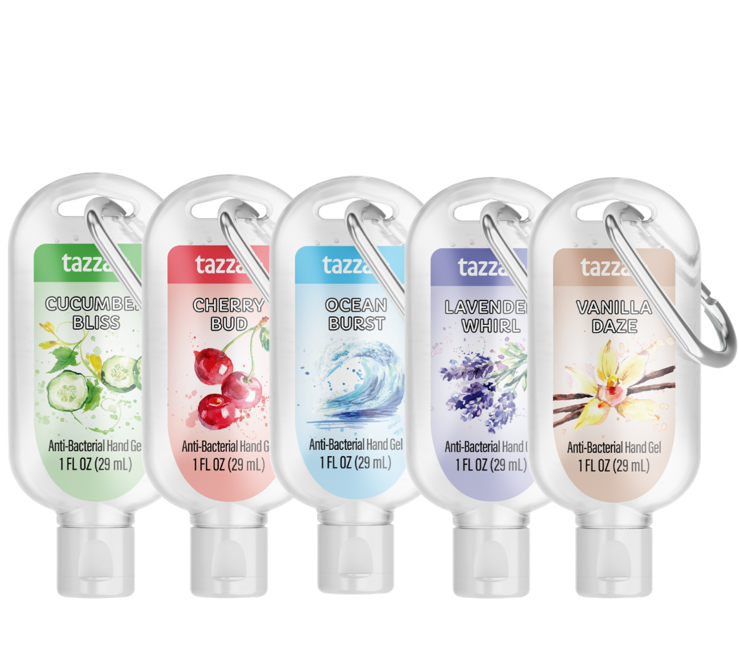 Tazza Hand Sanitizer Gel 1fl oz Travel Sized with clip (pack of 200)