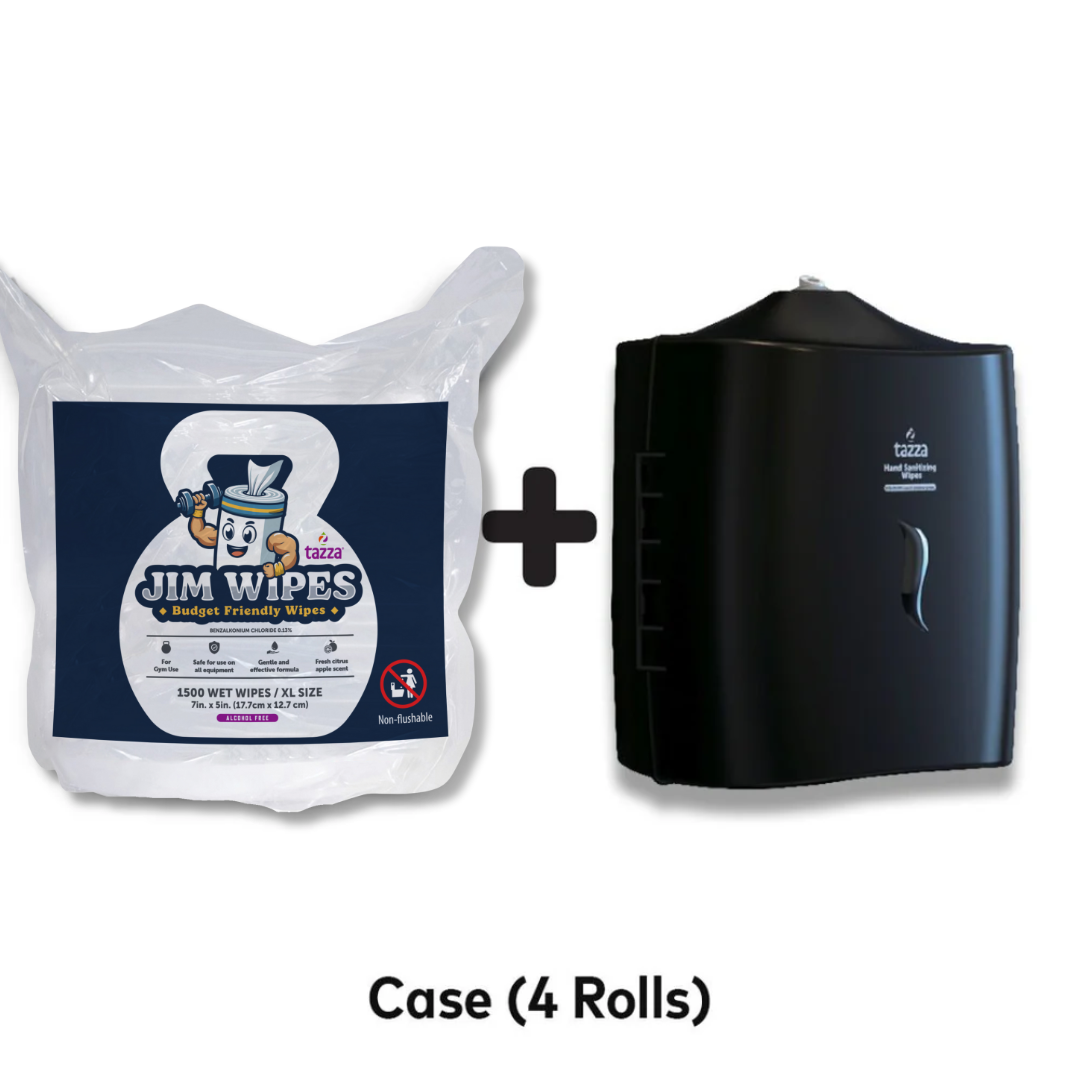 Our Good Wipes (w/ Black Wall Dispenser)- perfect for budget conscious gyms (6000 wipes)