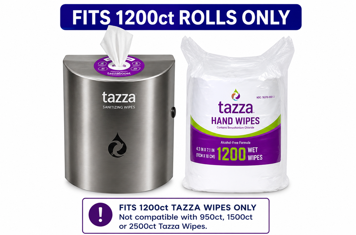 Tazza Flex Metal Wall-Mounted Wipe Dispenser - Premium Stainless Steel, Space-Saving Design