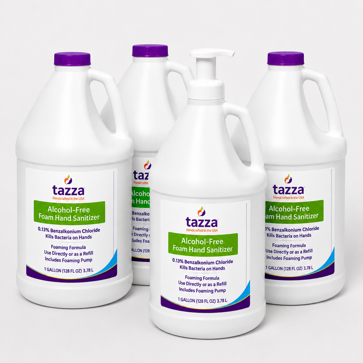 Tazza Alcohol-Free Foam Hand Sanitizer, 4 x 1 Gallon – Commercial Bulk Refill