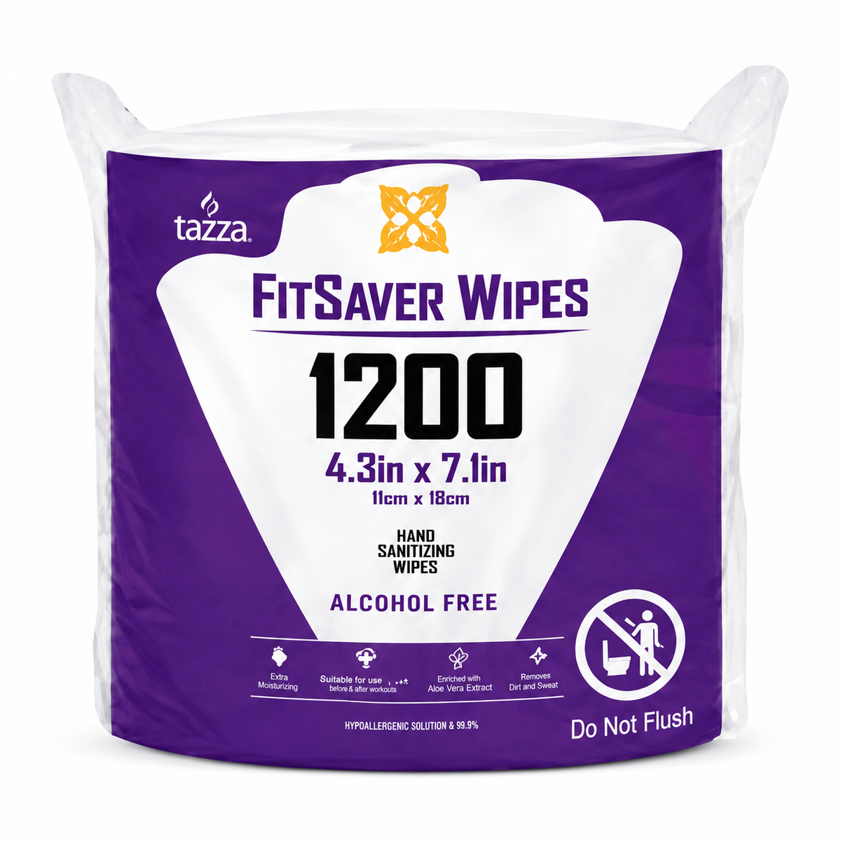 Tazza Stainless Wall Starter Kit – Metal Wall-Mounted Wipe Dispenser + FitSaver 1200CT Wipes
