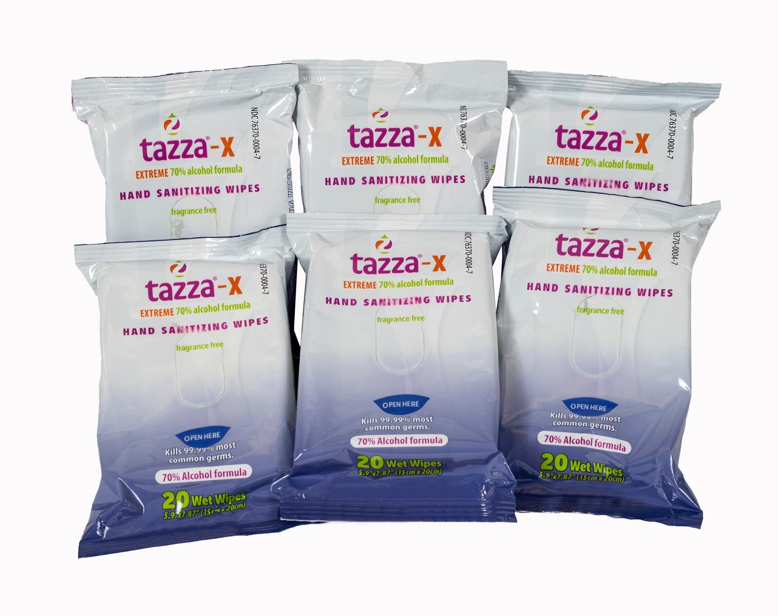 20ct Alcohol Flowpack Wipes 6 Pack