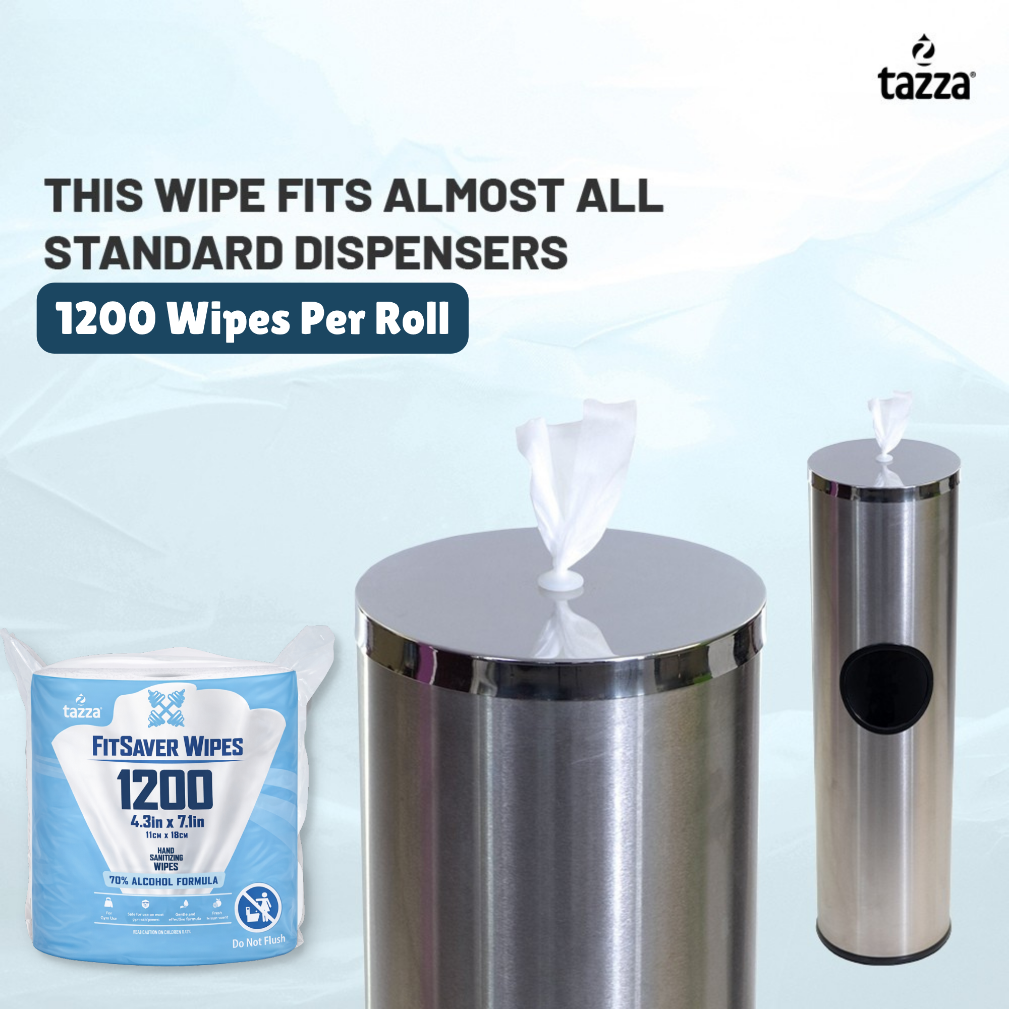Wet Wipes - 4 x 1200 Ct, 70% Alcohol Durable Pre-Saturated Cleaning Gym Equip Wipes.