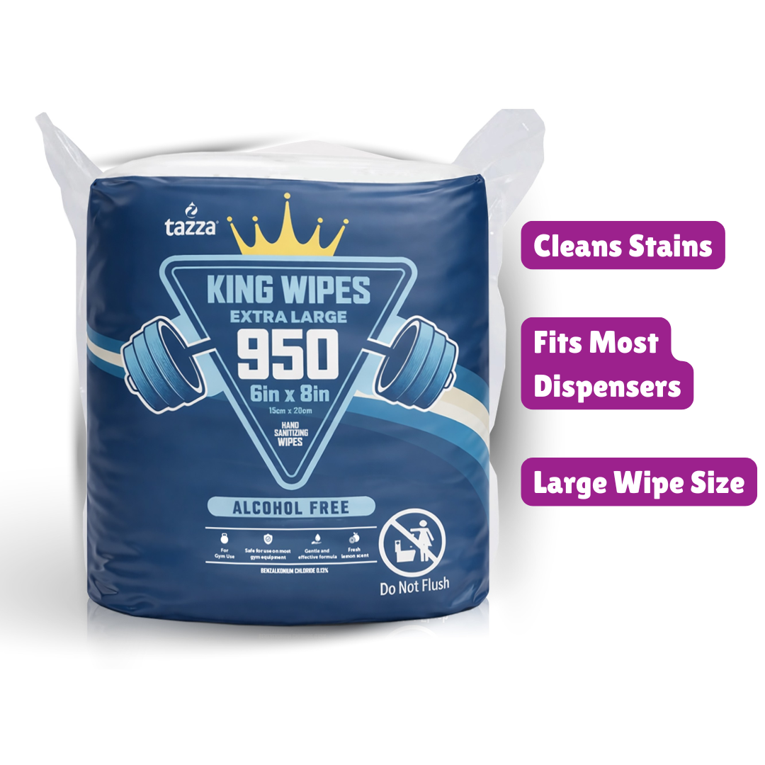 Gym Equip Wipes, 4 x 950 Count (3800 Total Wipes) - Durable, Pre-Saturated Gym Equipment & Surface Cleaning Wipes