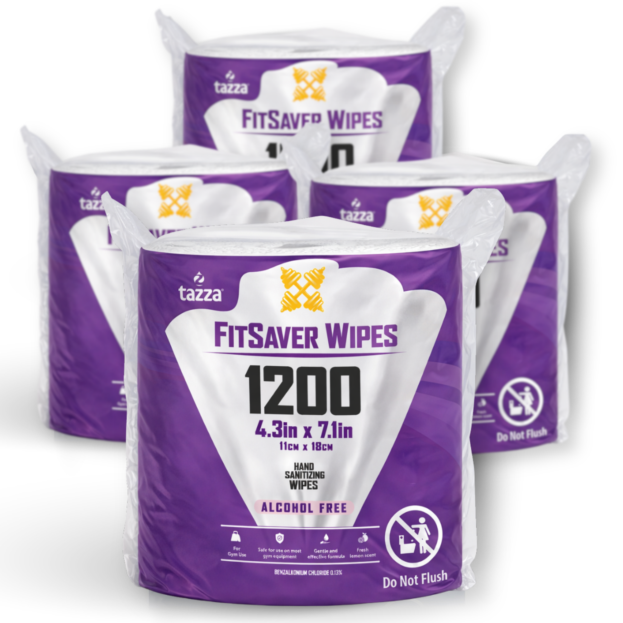 Wet Wipes - 4 x 1200 Ct, Alcohol Free Durable Pre-Saturated Cleaning Gym Equip Wipes.