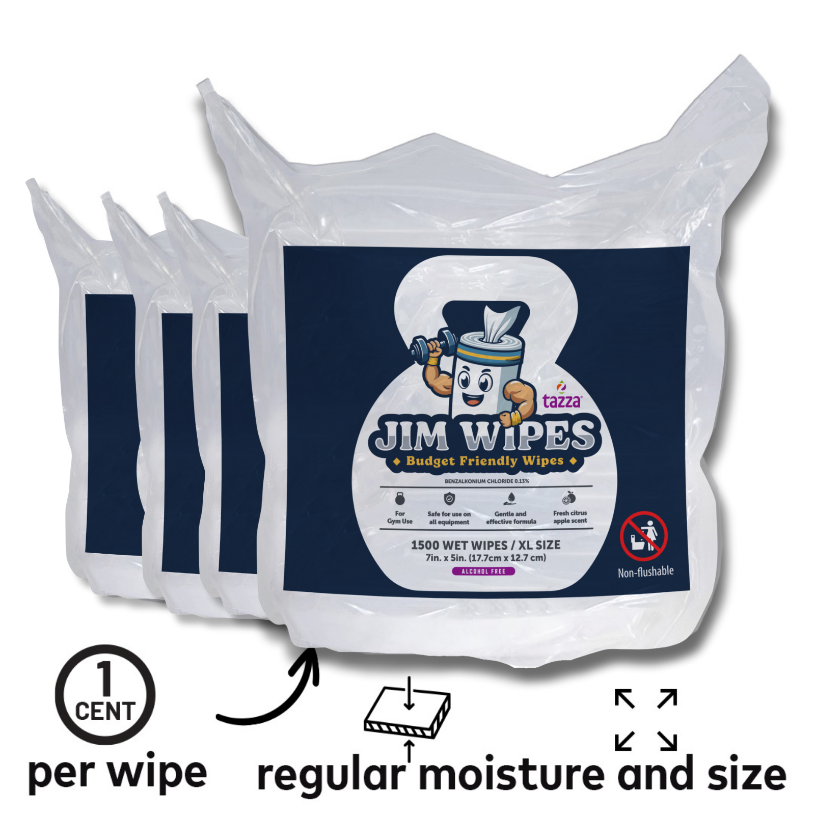 YMCA  - 4 x 1500 Count (Total 6,000) Gym Equip Wipes Value Priced