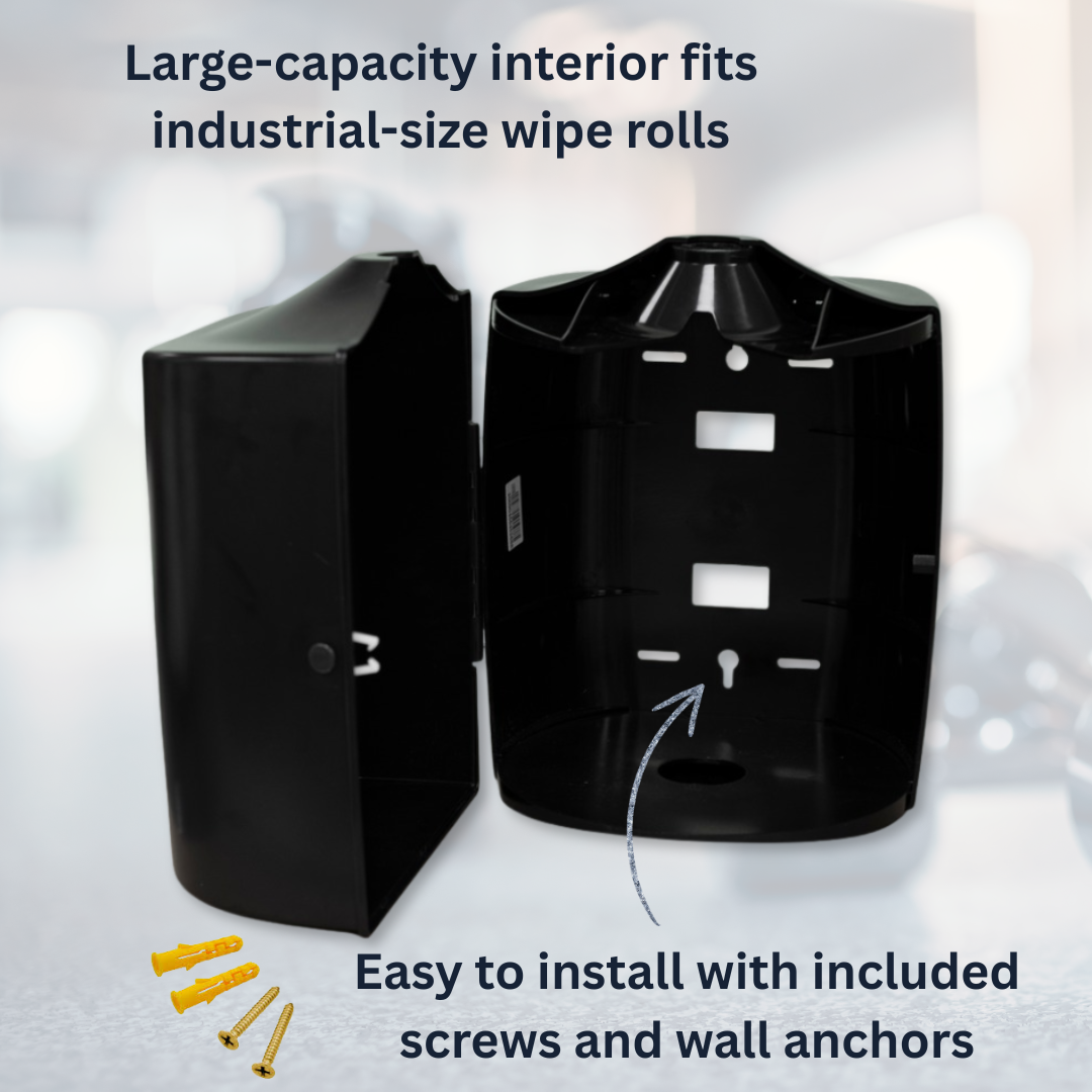 Gym Equip Wipe Dispenser – Easy to Install, Holds Up to 1500 Wipes. Gyms, Facilities, Hotels and Offices