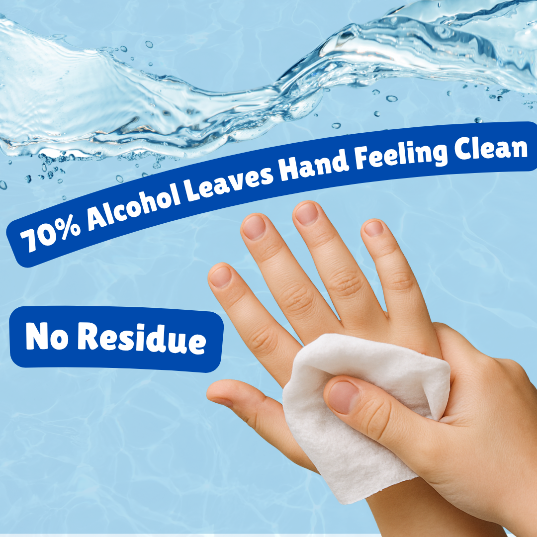 Alcohol Wipes - Unscented, Travel Hand Cleaning Wipes - 80 Ct (Pack of 12, 960 Wipes) for Travel, Home, School, Office, the Outdoors