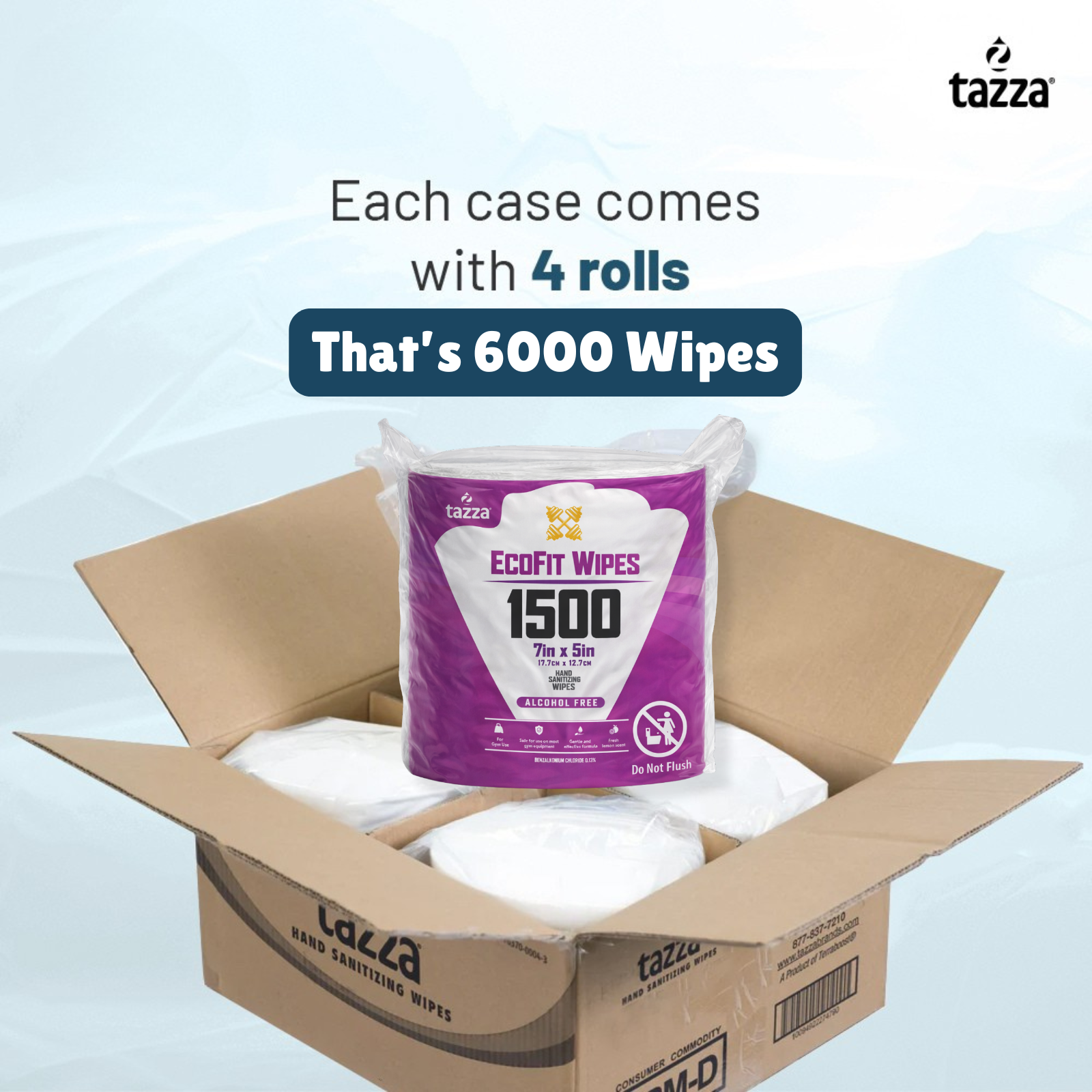 Gym Equip Wipes, 4 x 1500 Count (6000 Total Wipes) – Affordable, Smaller Sheet Sized, Gym Equipment & Surface Cleaning Wipes
