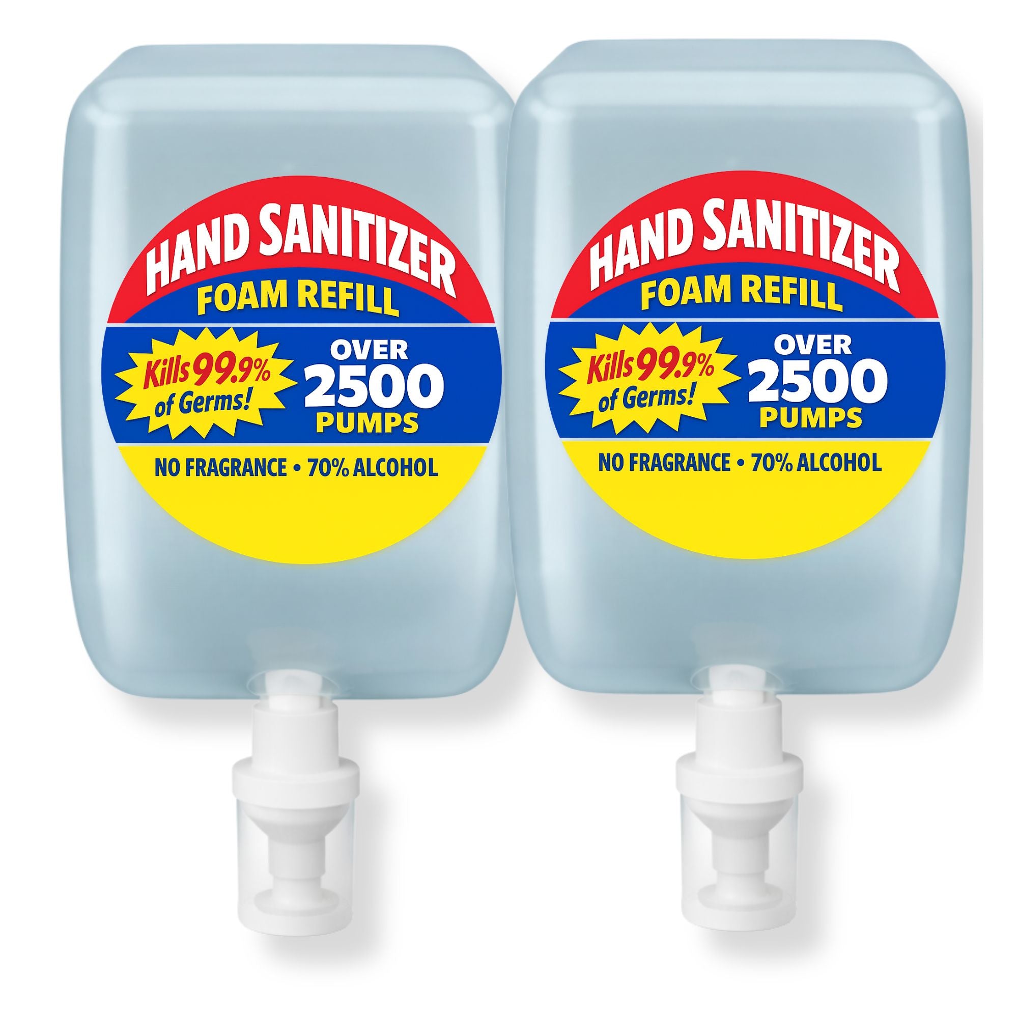 2 Liter Alcohol Hand Sanitizer refill (2 x 1L, 5000 pumps total) for Tazza Dispensers