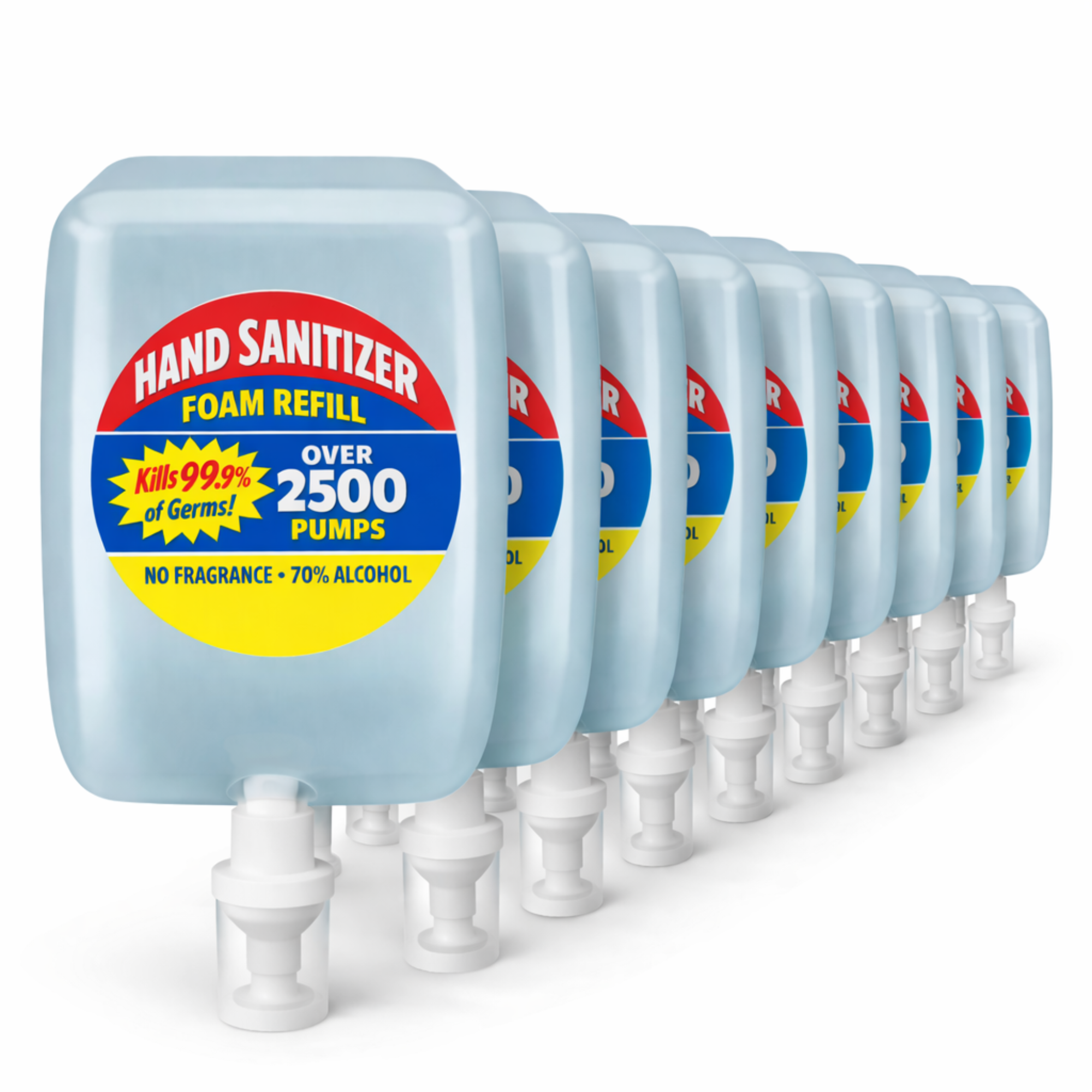 10 Liter Alcohol Hand Sanitizer Refill (10 x 1L, 25000 pumps total) for Tazza Dispensers