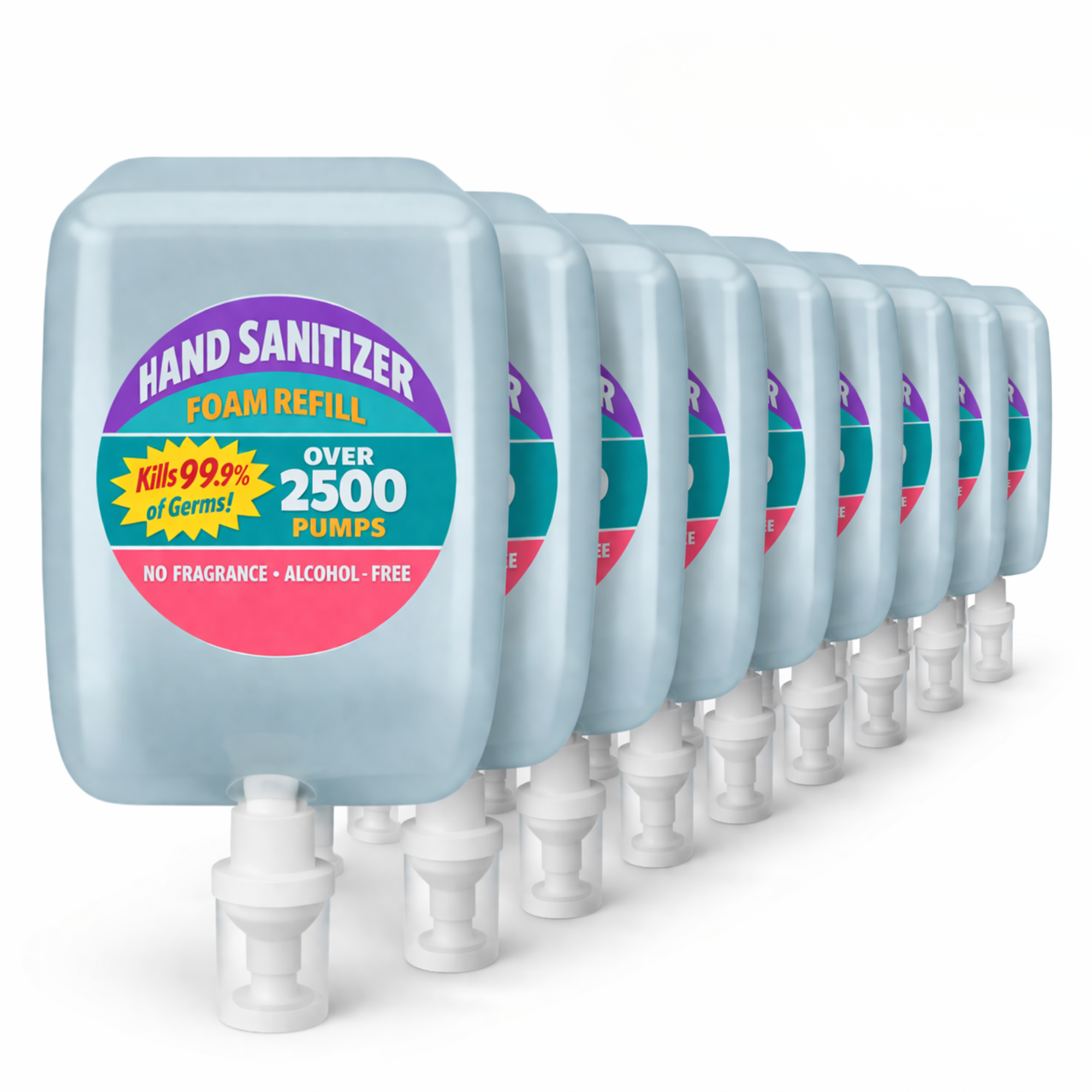 10 Liter Non-Alcohol Hand Sanitizer Refill (10 x 1L, 25000 pumps total) for Tazza Dispensers