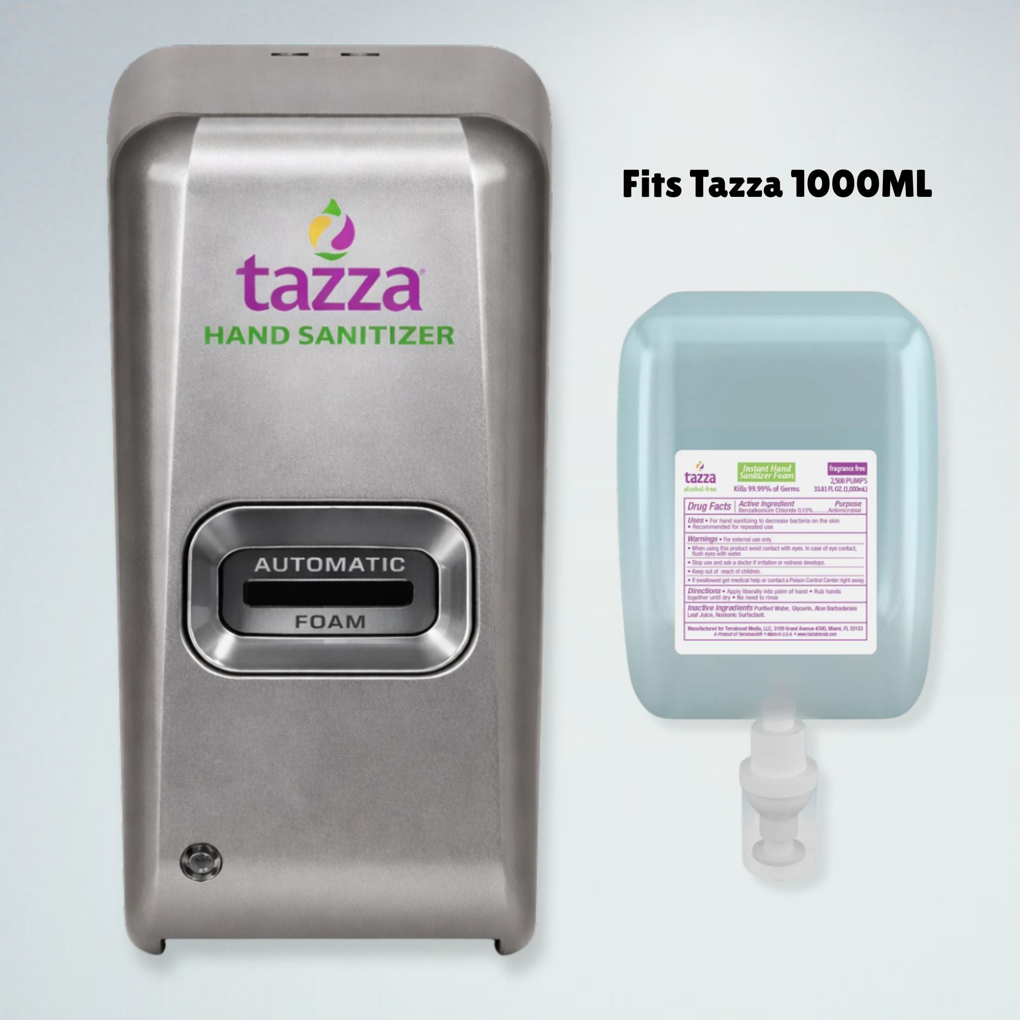 2 Liter Non-Alcohol Hand Sanitizer Refill (2 x 1L, 5000 pumps total) for Tazza Dispensers
