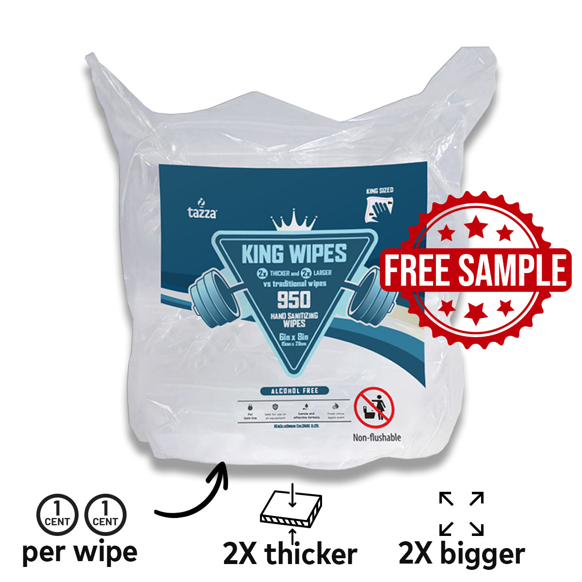 950ct 8x6" (1 roll / 950 Wipes) -  FREE SAMPLE