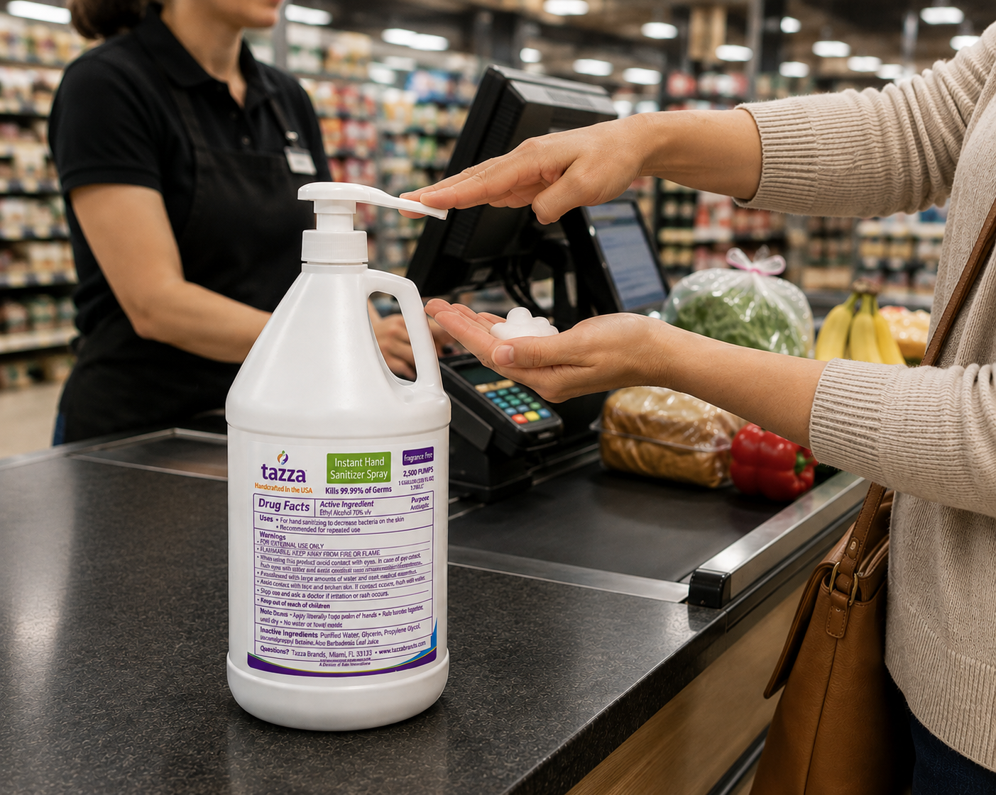 Tazza 70% Ethyl Alcohol Hand Sanitizing Foam, 1 Gallon – Commercial Bulk Refill
