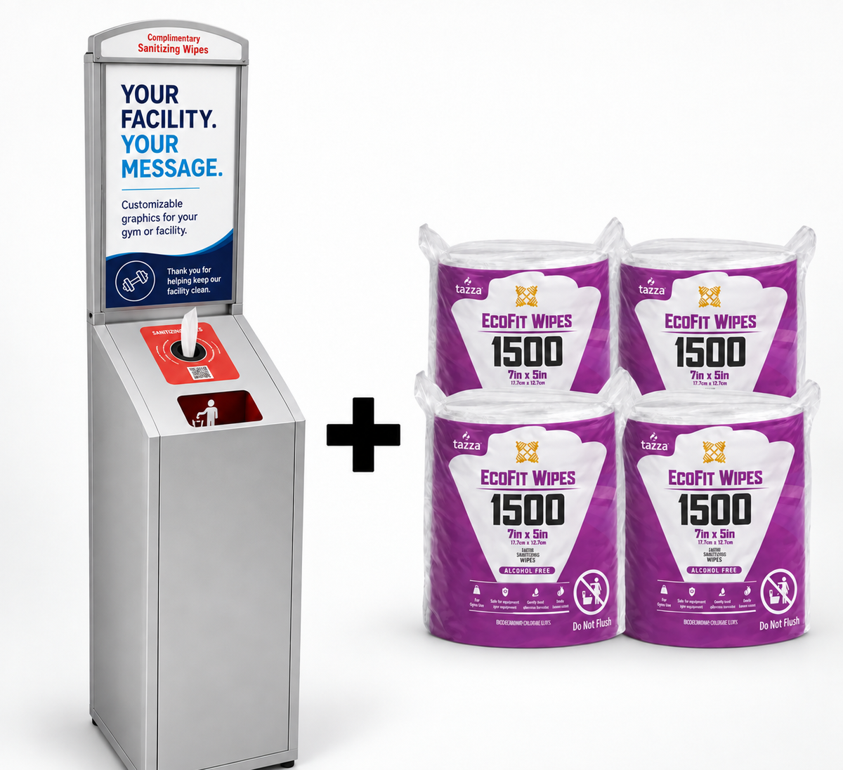 Tazza Platinum Pro Starter Kit – Premium Wipe Dispenser + EcoFit 1500CT Wipes